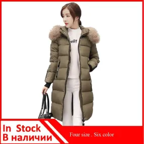 2018 Top Brand New Parkas Female Women Winter Coat Thickening Cotton Jacket Outwear Fashion Long Coat Colors Oversize