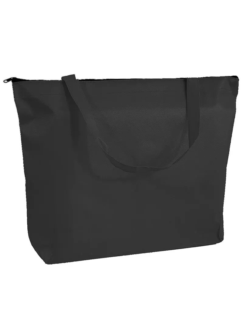 50 ct Zippered Promo Convention Tote Bag with Gusset - Pack of 50