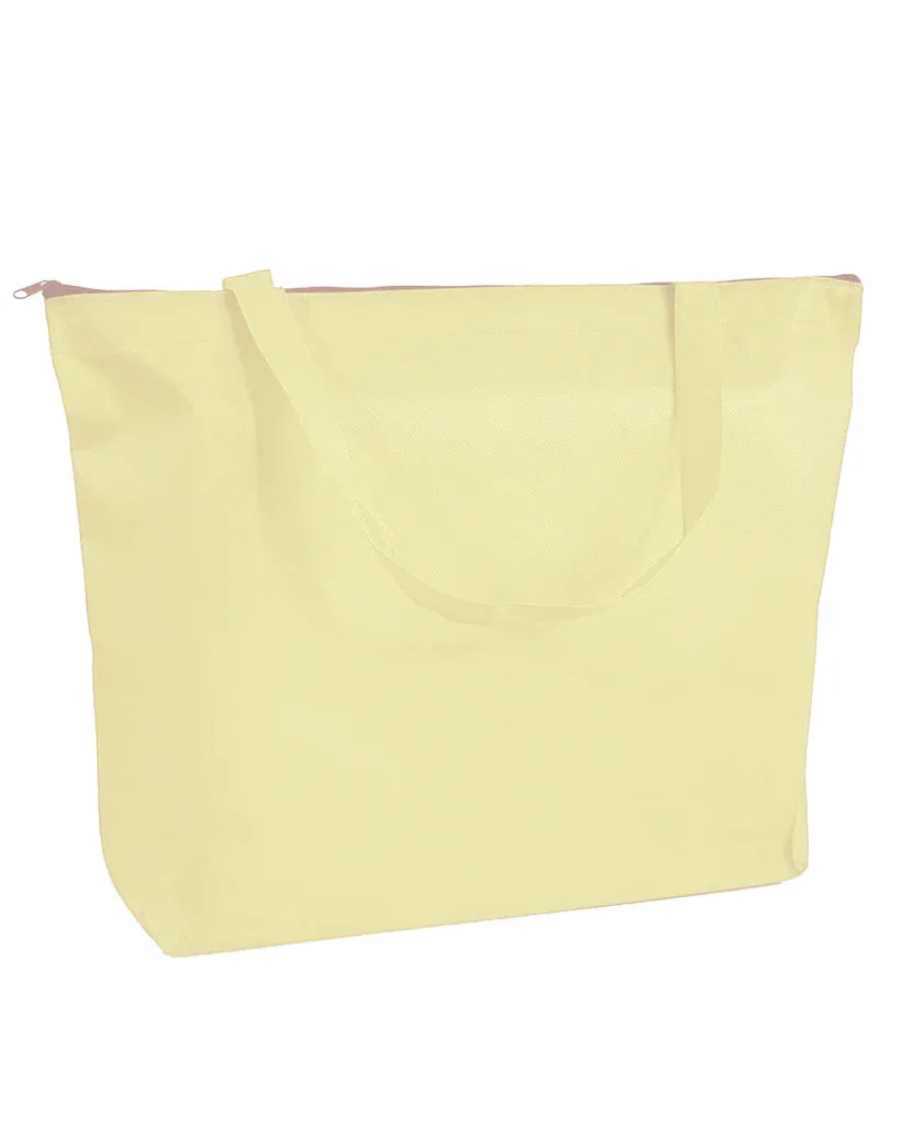 50 ct Zippered Promo Convention Tote Bag with Gusset - Pack of 50