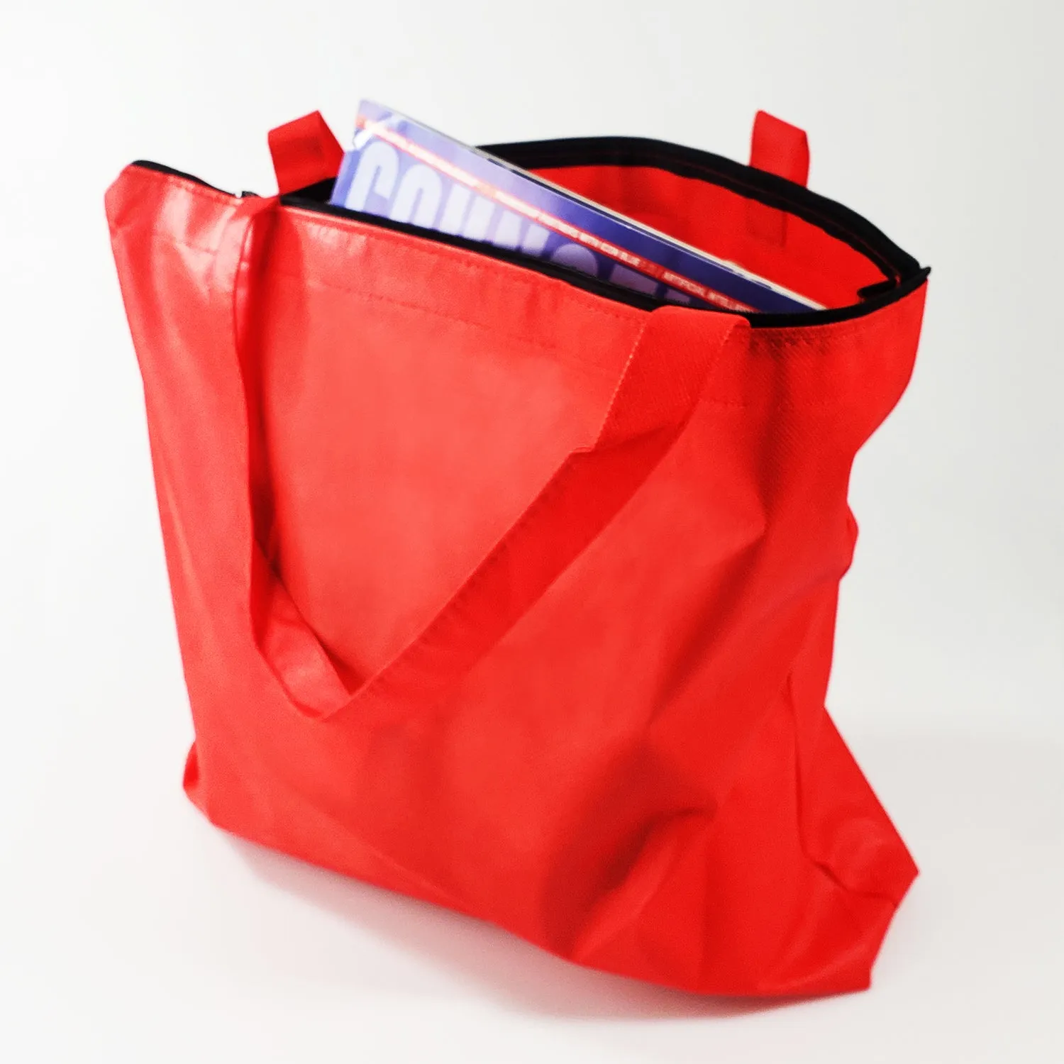 50 ct Zippered Promo Convention Tote Bag with Gusset - Pack of 50