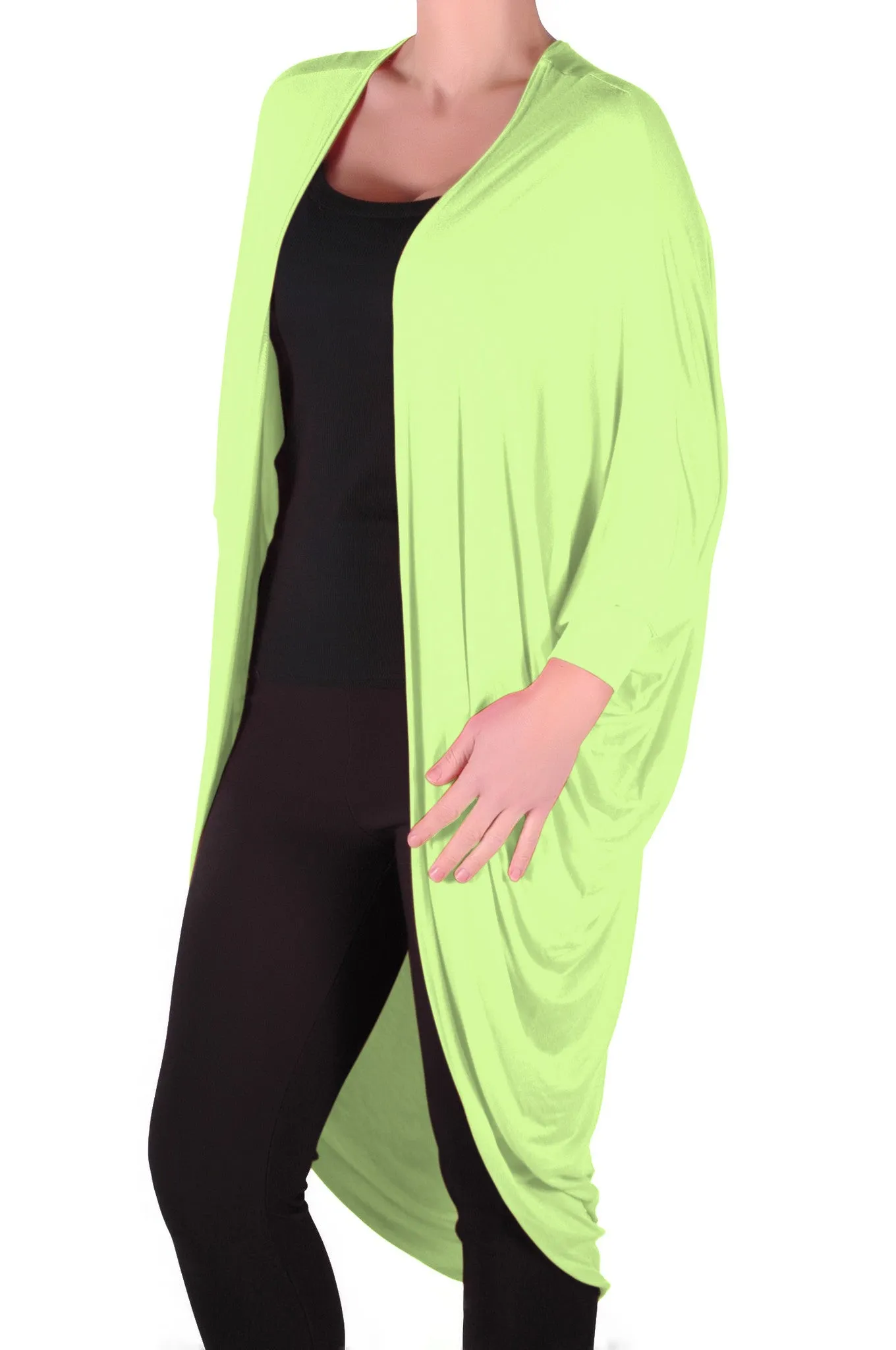 Baggy Waterfall Open Draped Batwing Sleeves Cardigan