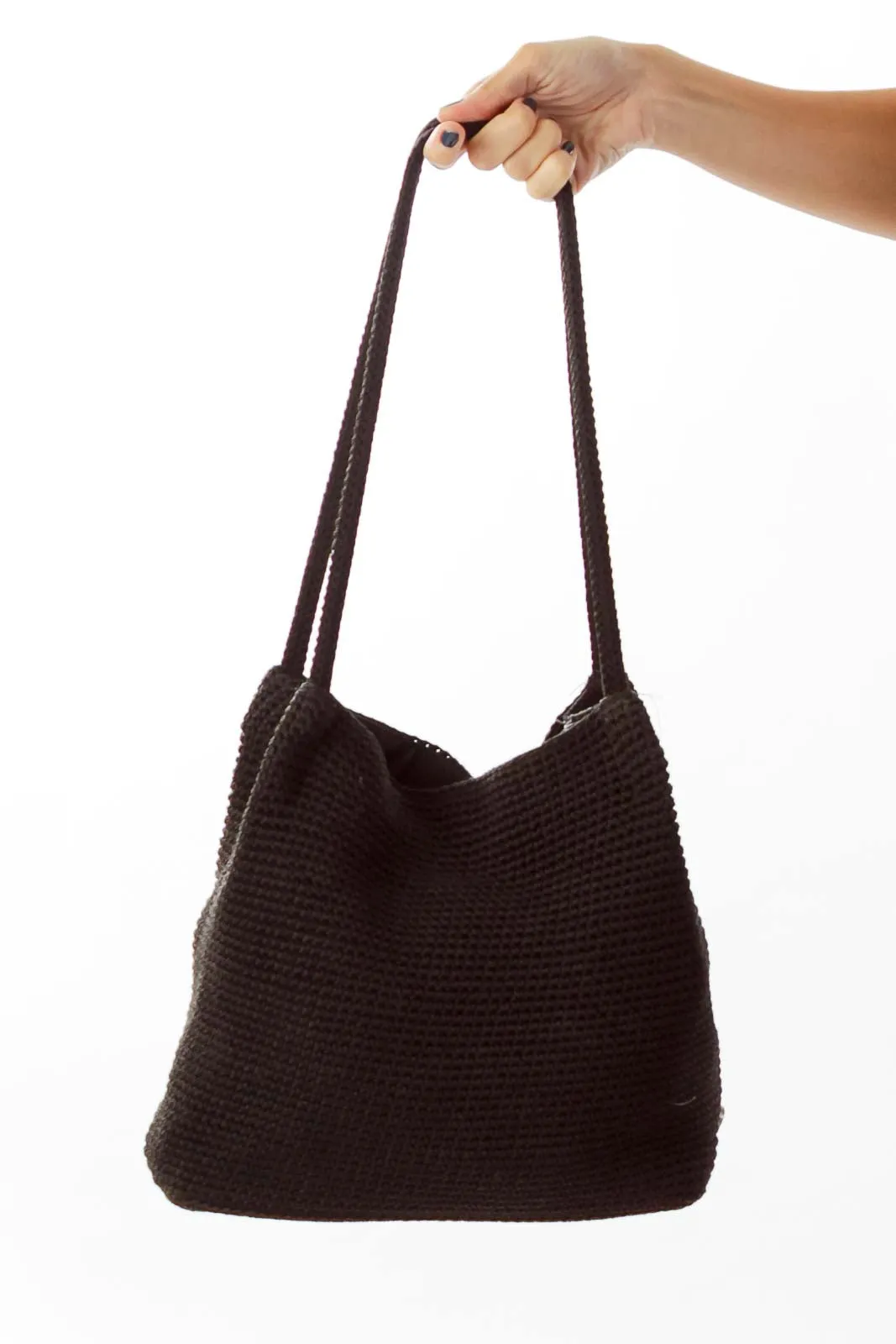 Black Woven Shoulder Bag