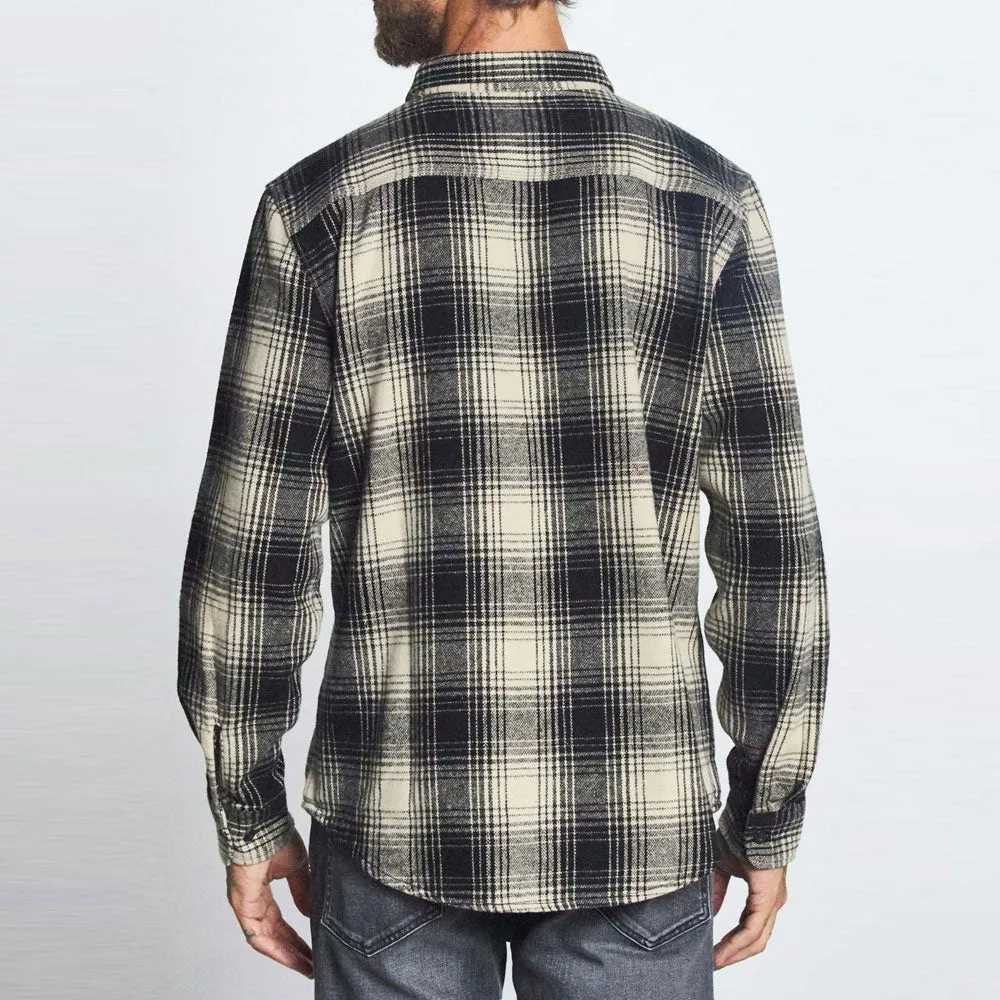 Brixton Bowery Flannel Long Sleeve Shirt Black Bone