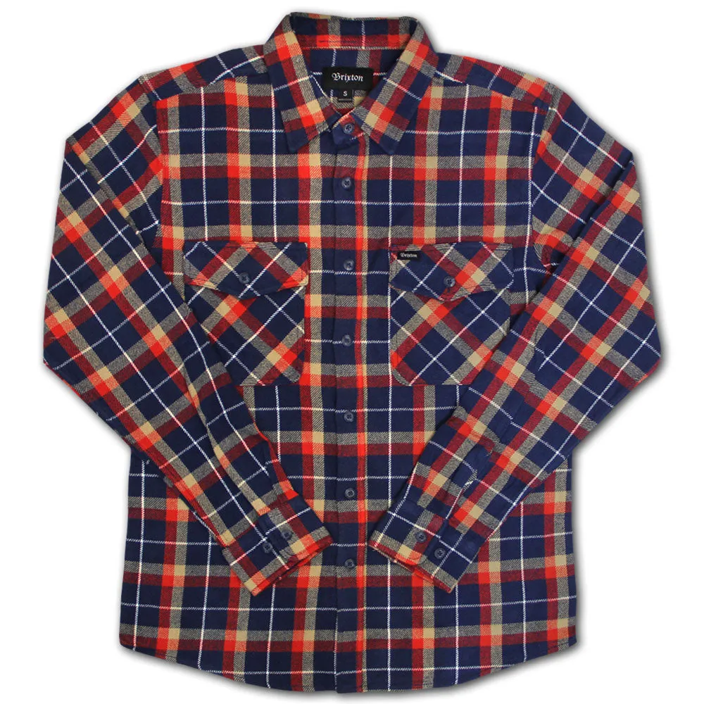 Brixton Grady Flannel Long Sleeve Shirt Deep Blue