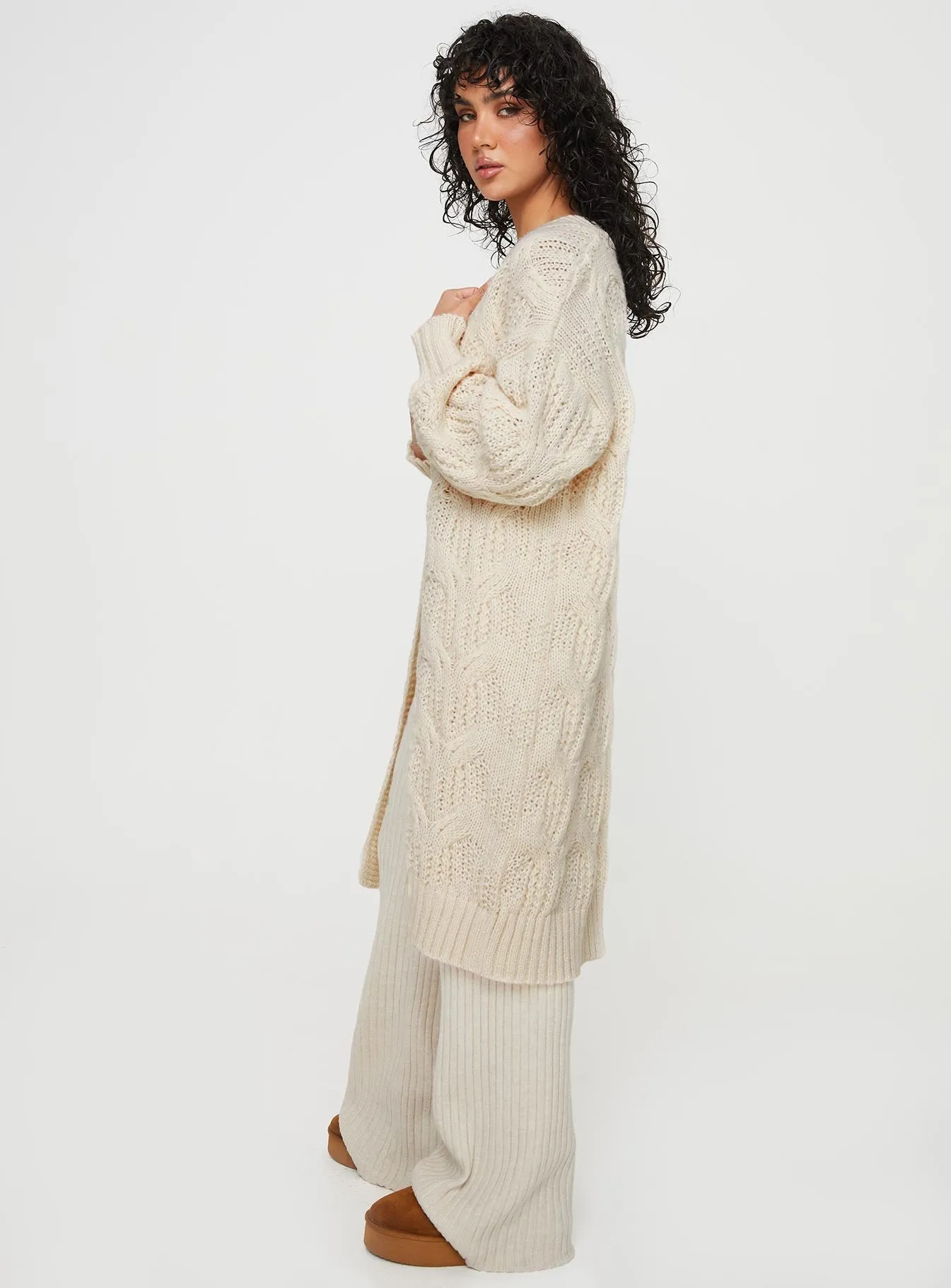 Bryer Longline Cardigan Cream