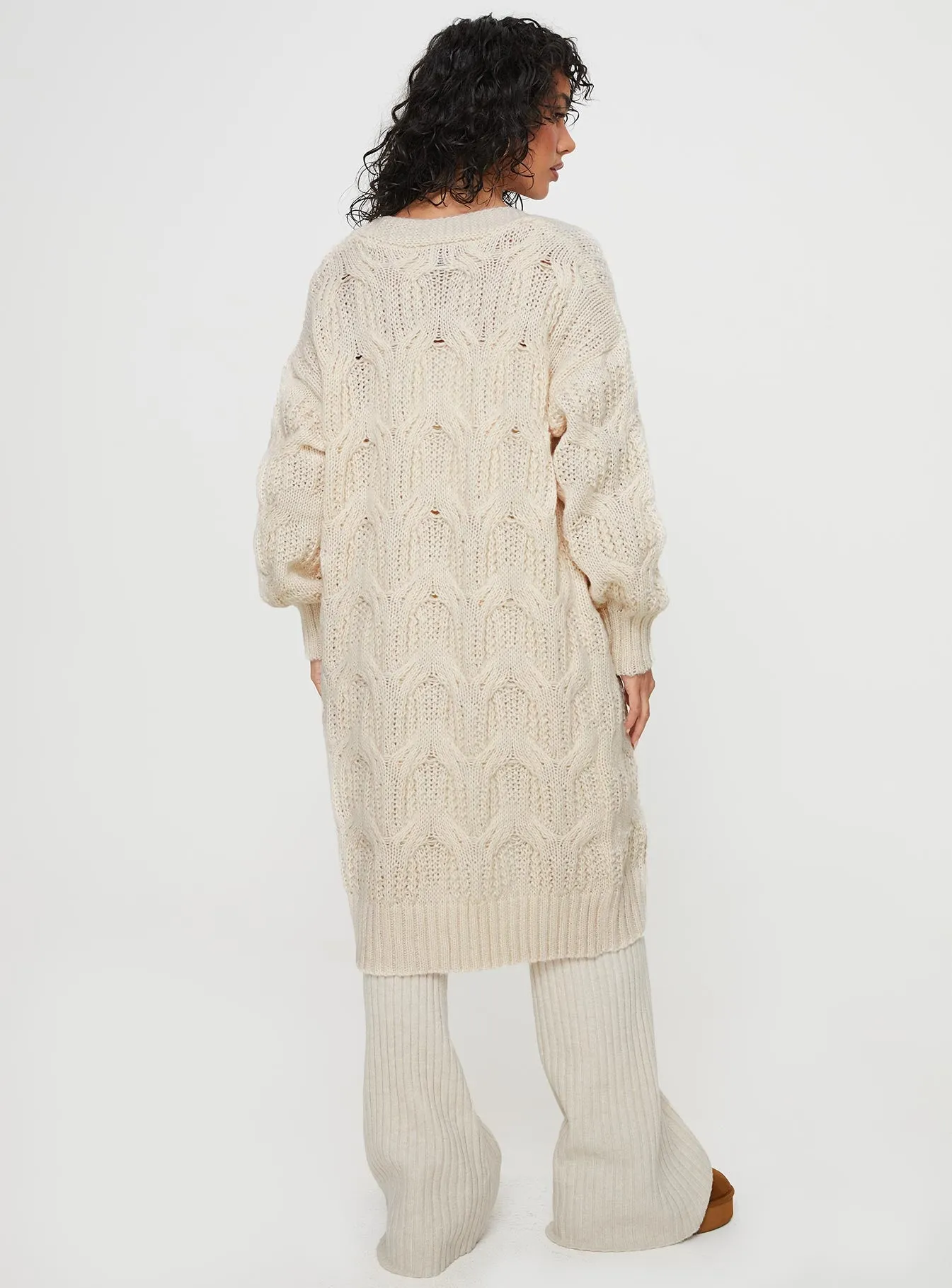 Bryer Longline Cardigan Cream