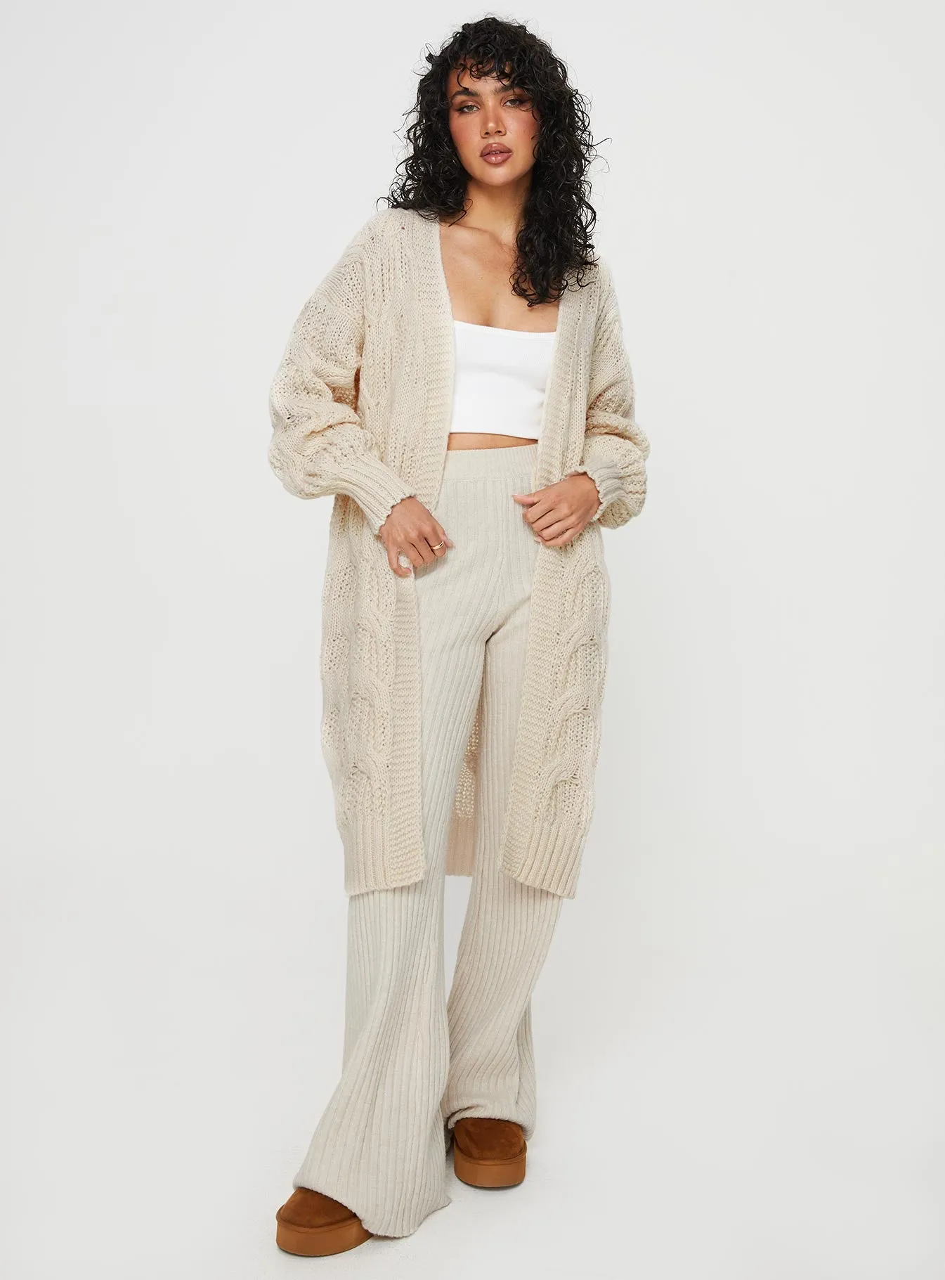 Bryer Longline Cardigan Cream