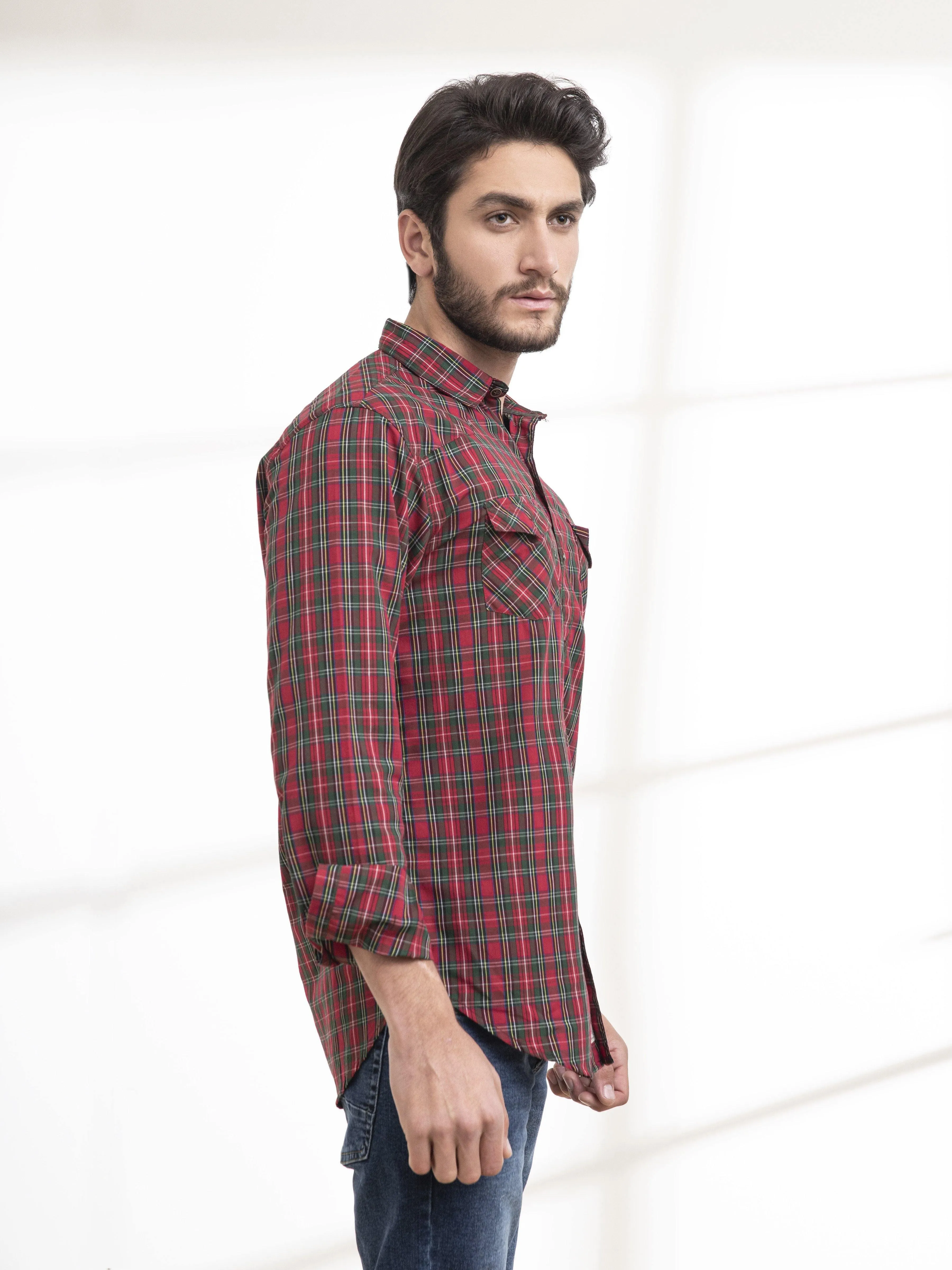 CASUAL SHIRTS FULL SLEEVE RED CHECK