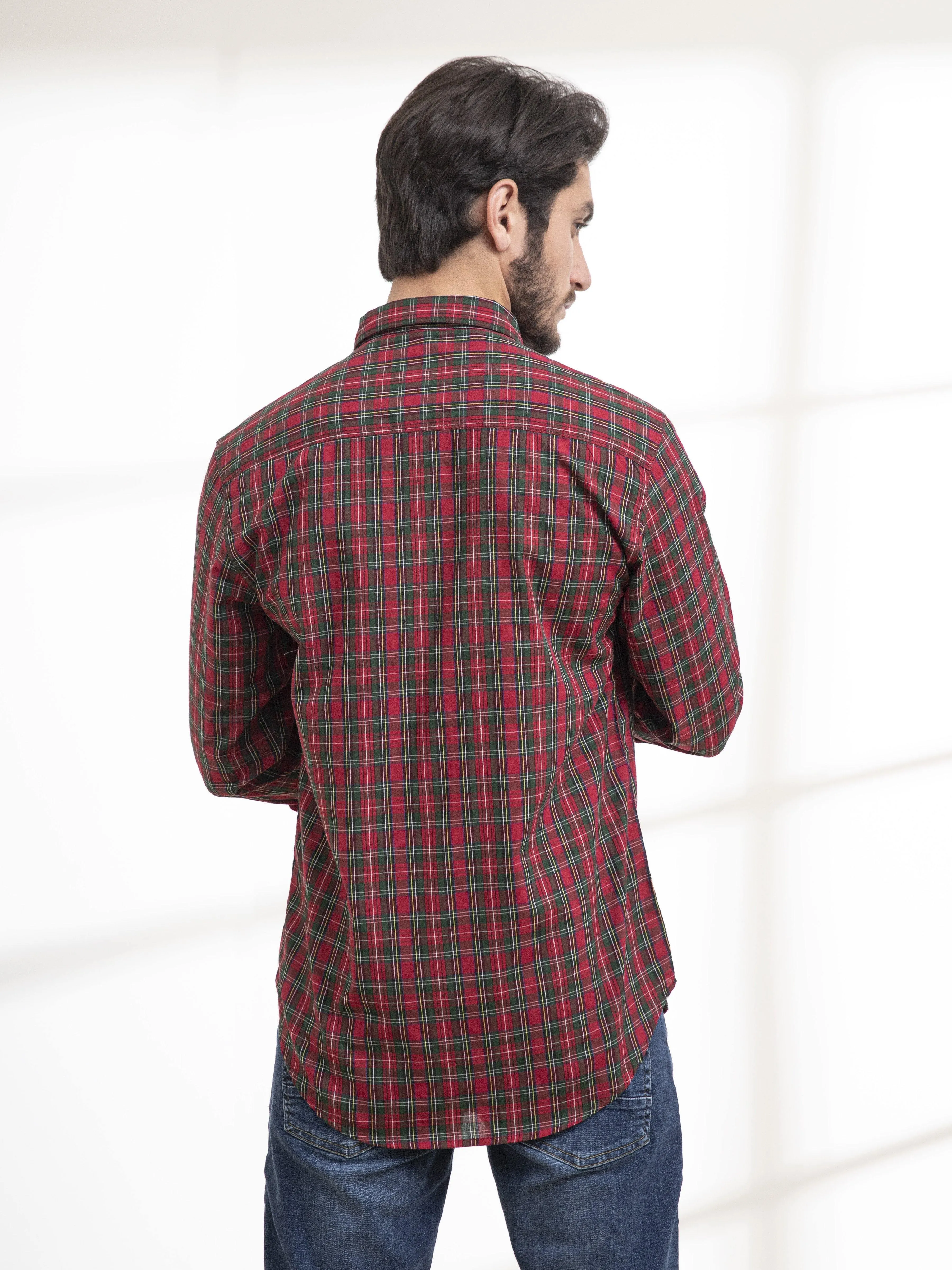 CASUAL SHIRTS FULL SLEEVE RED CHECK