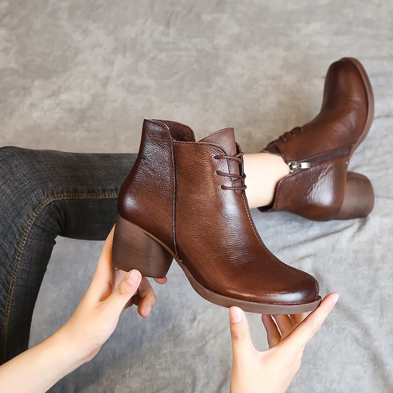 [Clearance]Winter Autumn Comfortable Elegant Chunky Heel Boots (Size 40)