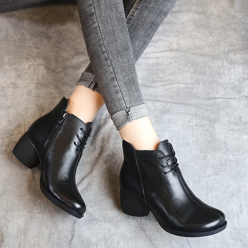 [Clearance]Winter Autumn Comfortable Elegant Chunky Heel Boots (Size 40)