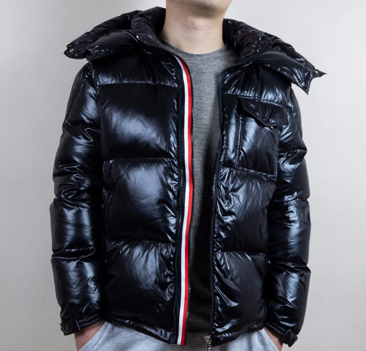 Custom New Wholesale Men's Glossy Bubble jacket Detachable White Duck