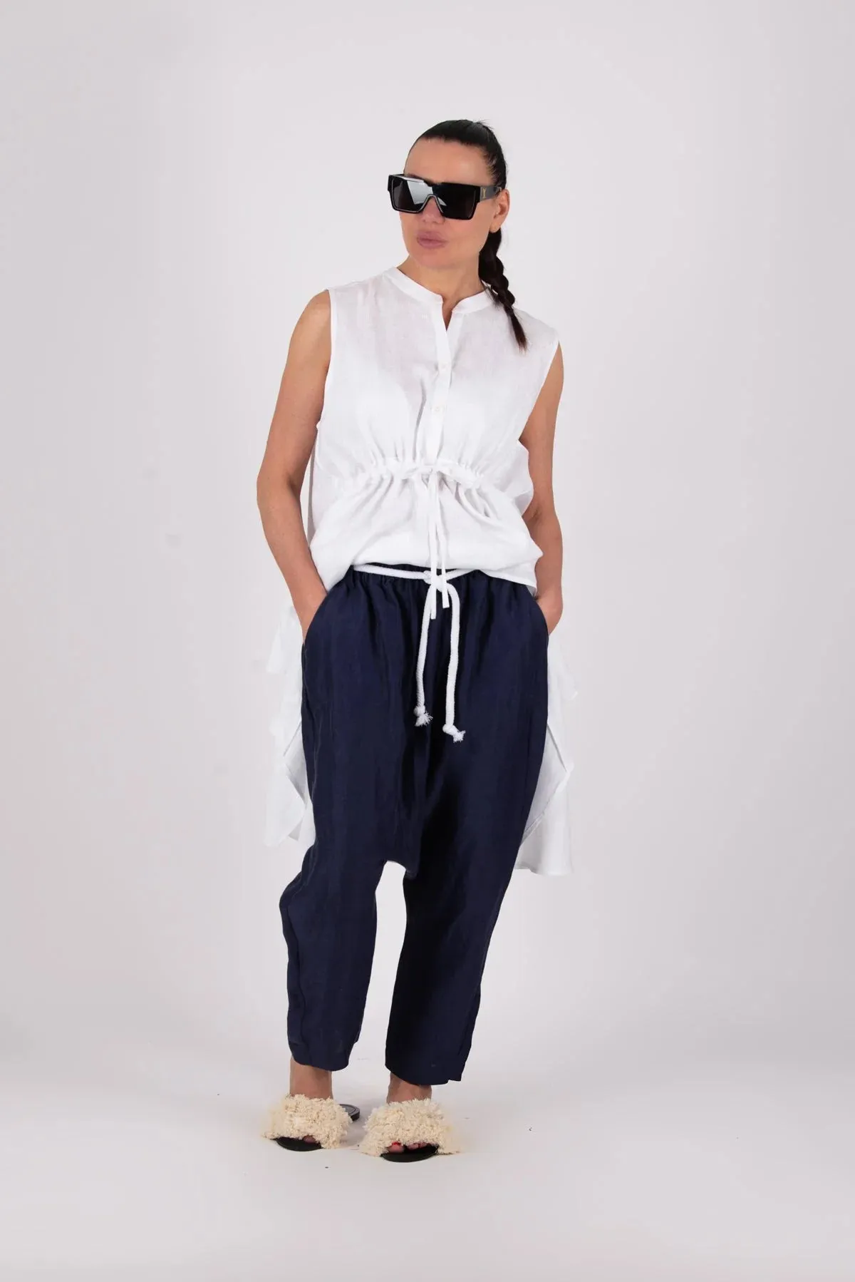 DANIELA Harem Linen Pants