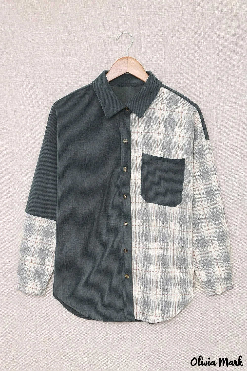 Deanwangkt - Oversized button-up shirt in checked corduroy