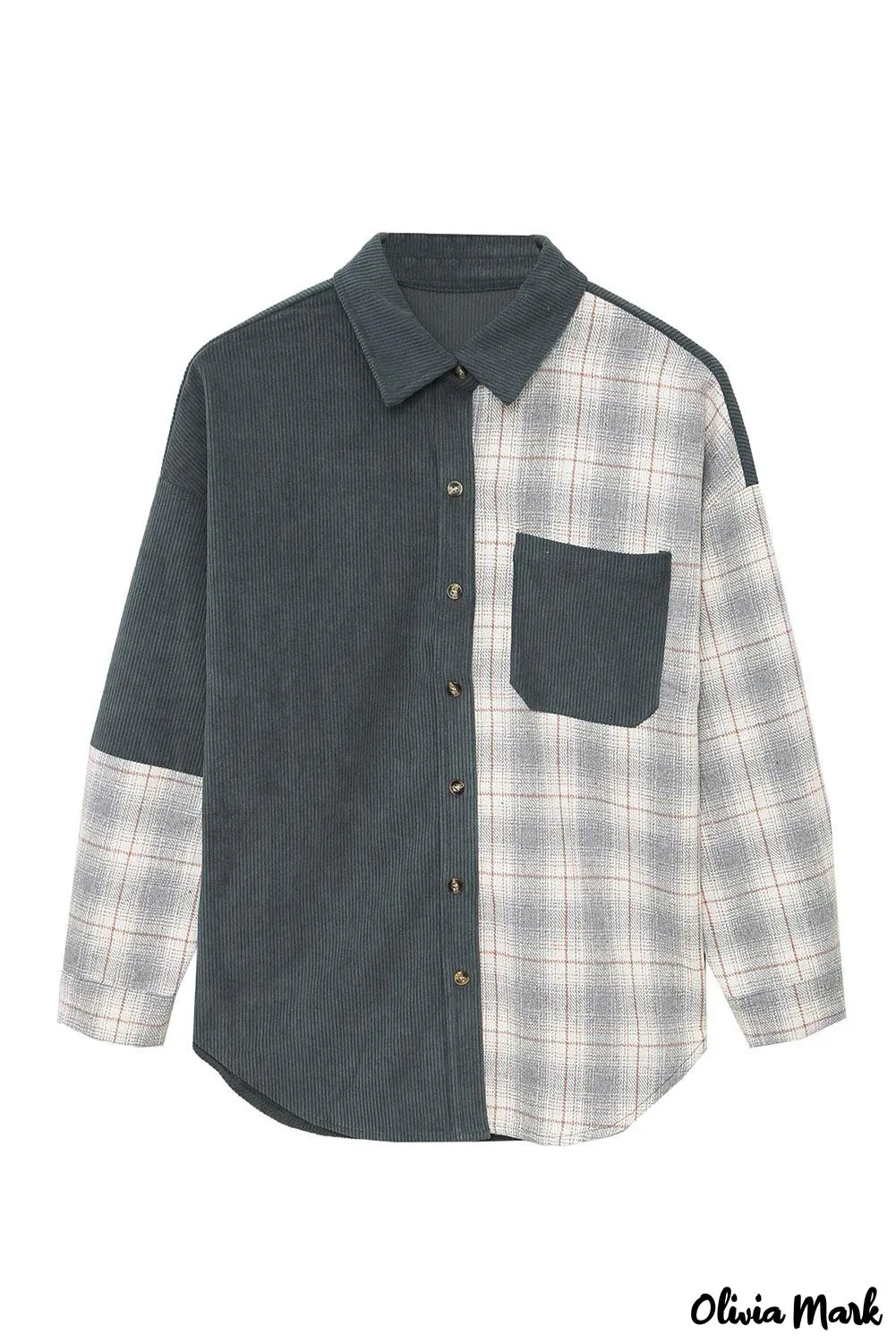 Deanwangkt - Oversized button-up shirt in checked corduroy