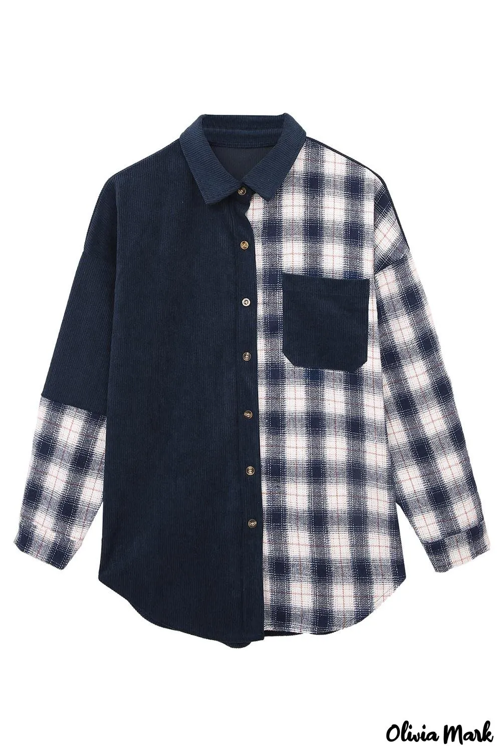 Deanwangkt - Oversized button-up shirt in checked corduroy