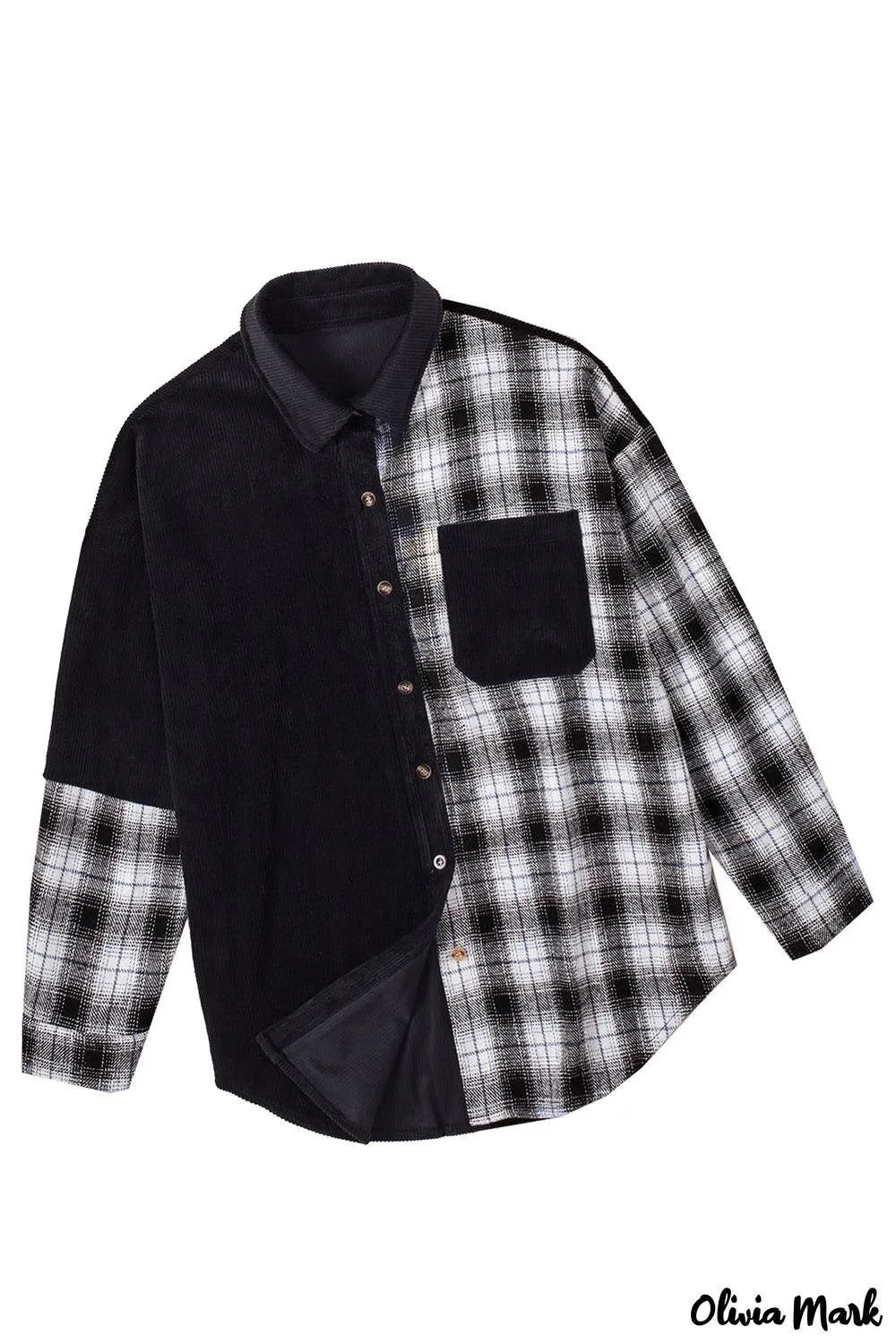 Deanwangkt - Oversized button-up shirt in checked corduroy