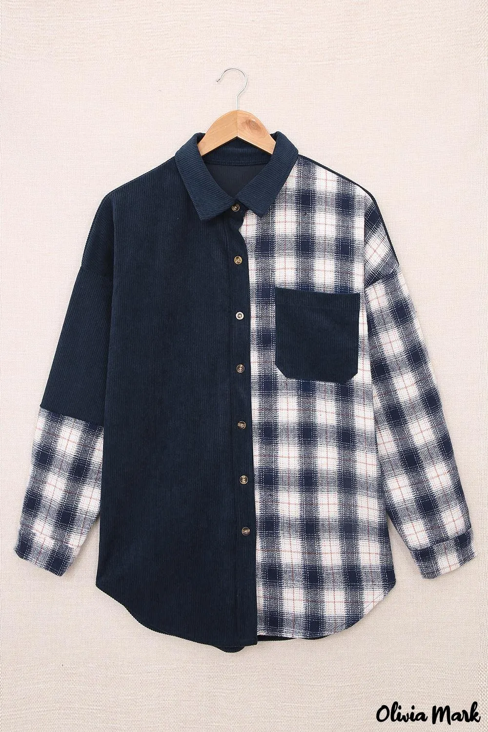 Deanwangkt - Oversized button-up shirt in checked corduroy