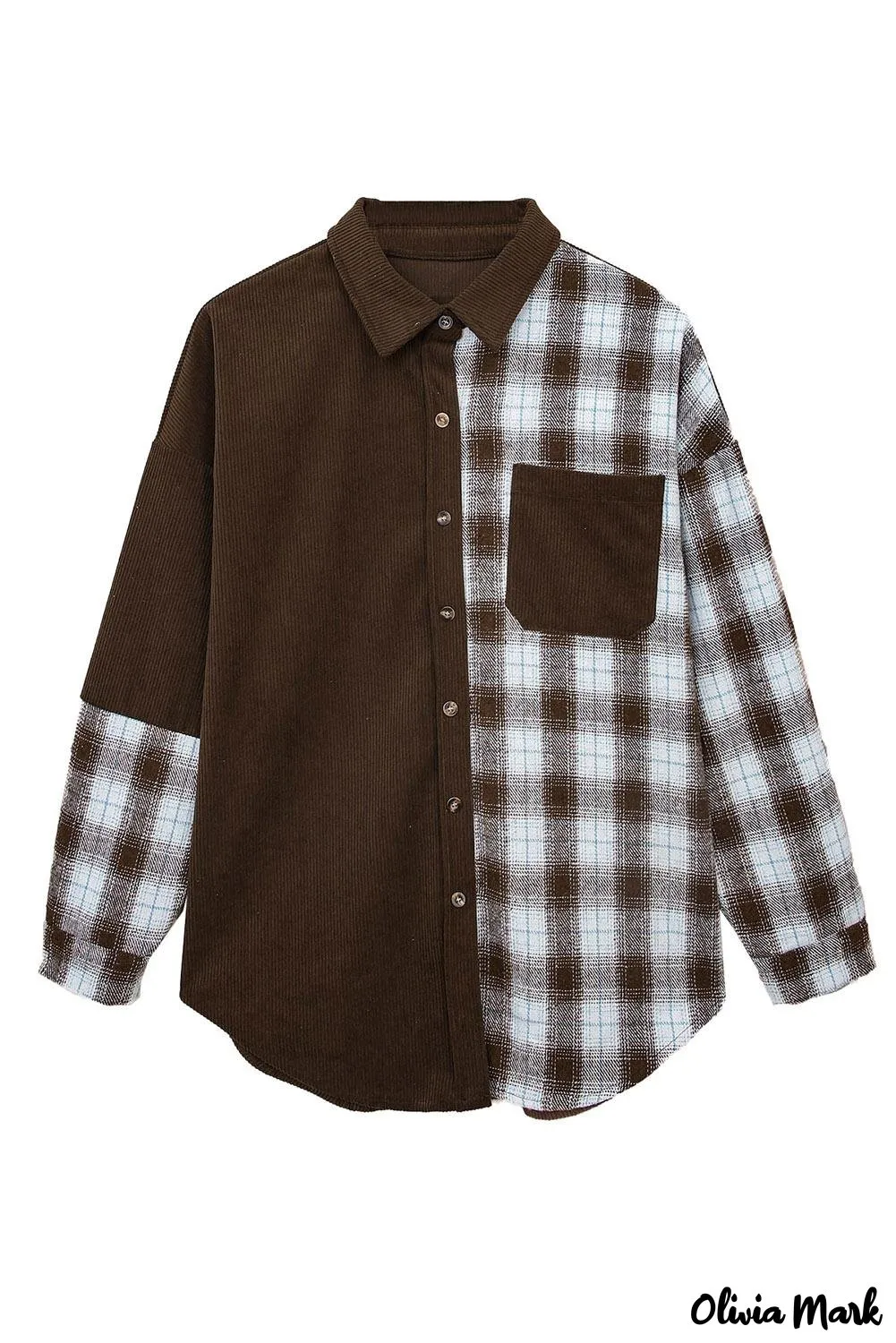 Deanwangkt - Oversized button-up shirt in checked corduroy