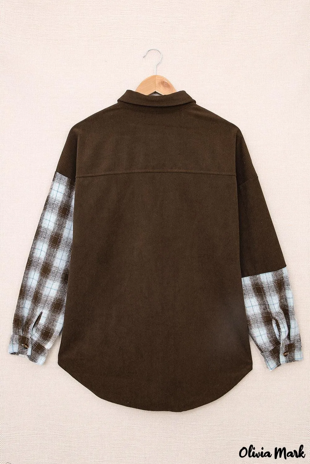 Deanwangkt - Oversized button-up shirt in checked corduroy