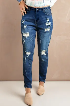 Distressed Frayed Skinny Jeans