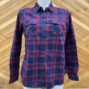 Eddie BAuer- Women's button down shirt : Purple Plaid -women-MD