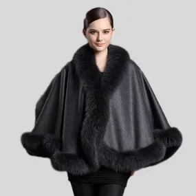 Genuine Cashmere Fox Fur Ponchos