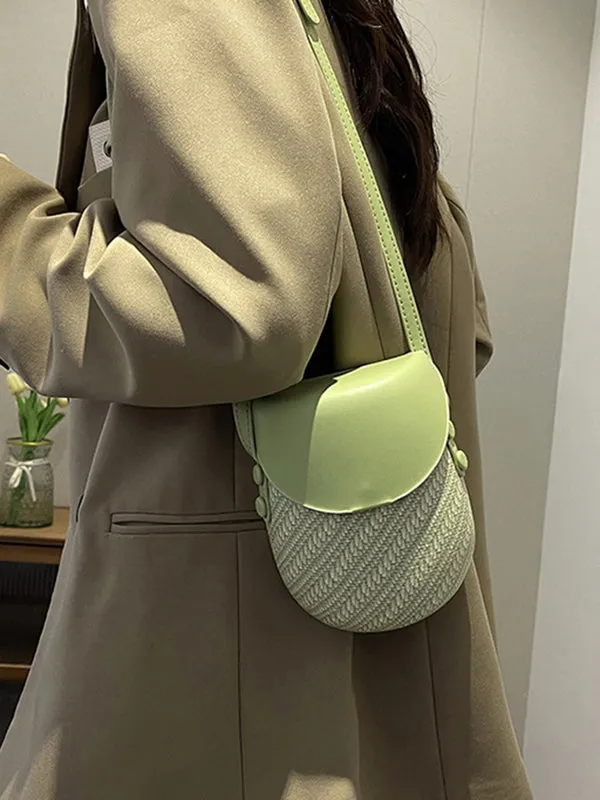 Geometric Split-Joint Woven Crossbody Bags Bags Accessories Bags