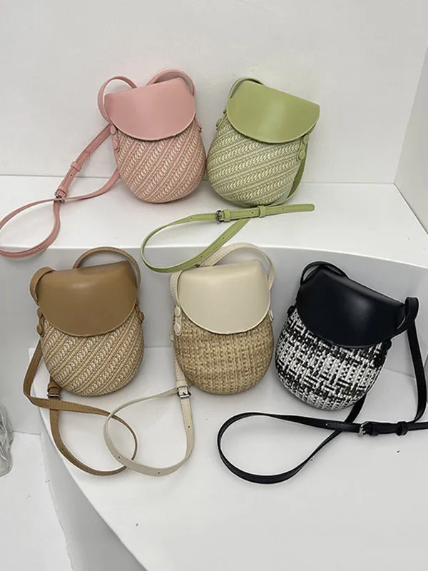 Geometric Split-Joint Woven Crossbody Bags Bags Accessories Bags