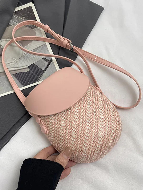 Geometric Split-Joint Woven Crossbody Bags Bags Accessories Bags