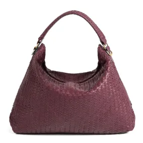 Handmade Woven Original Burgundy Leather Bag