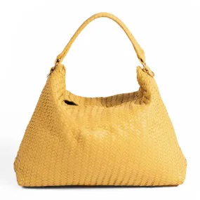 Handmade Woven Original Yellow Leather Bag