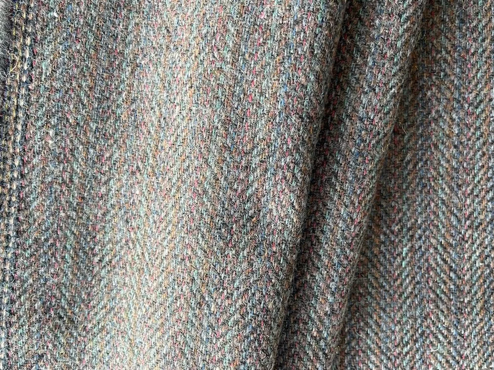 Herringbone Seaside Shades Shetland Wool Blend (Made in Italy)