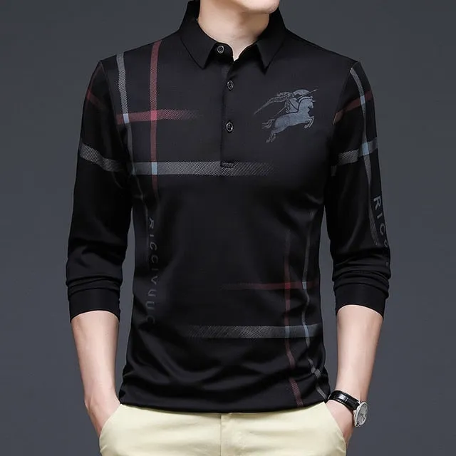 Horse Plaid Printed Polo Shirts