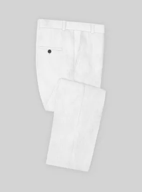 Italian Prato White Dobby Linen Pants