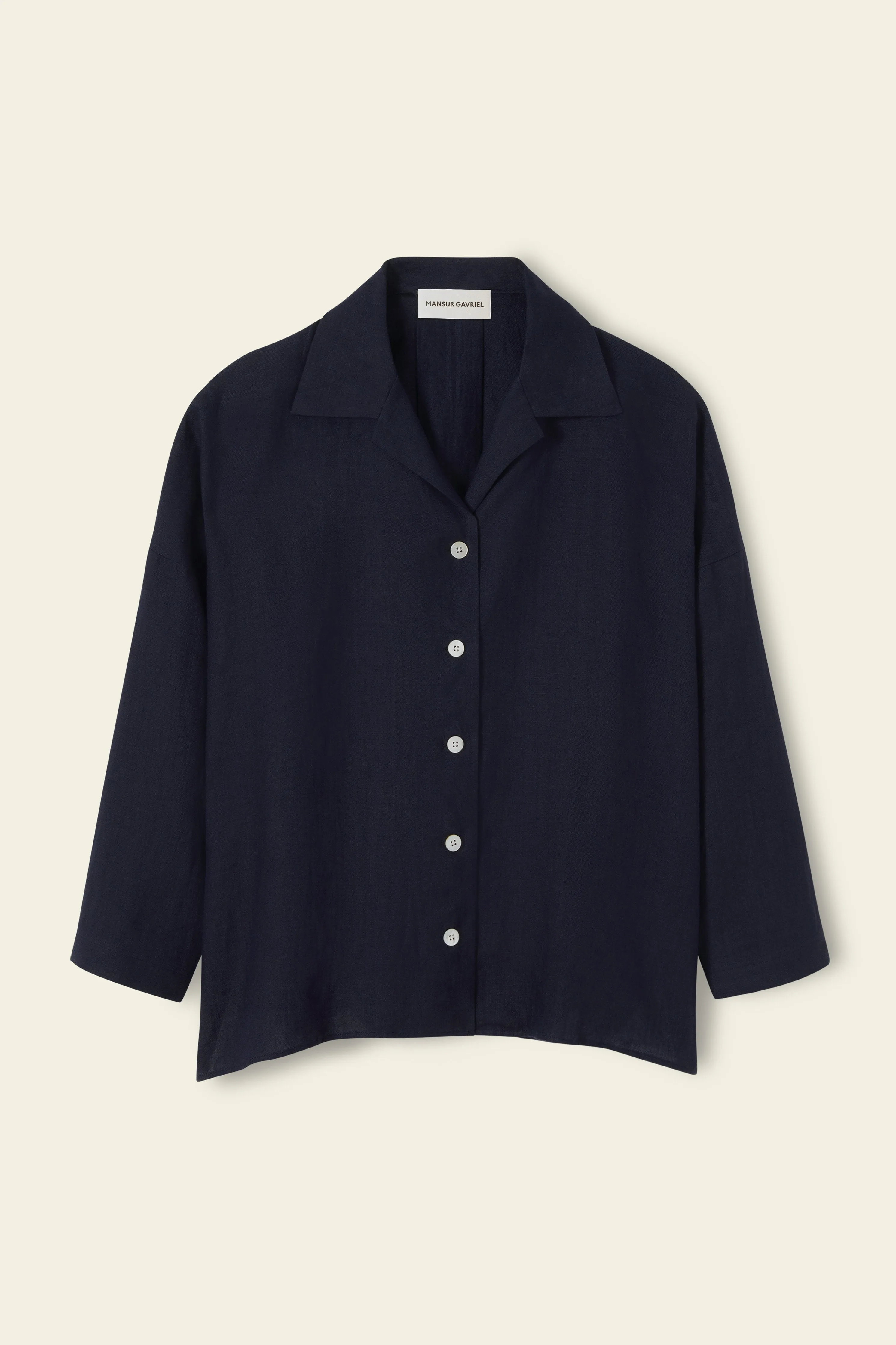 Linen Pyjama Shirt - Blu