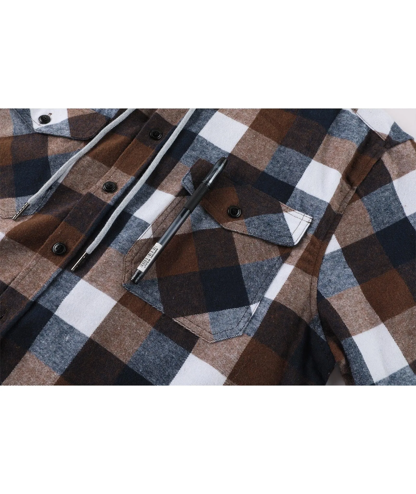 Men's Button Up Regular Fit Plaid Shirt-ZPK006183