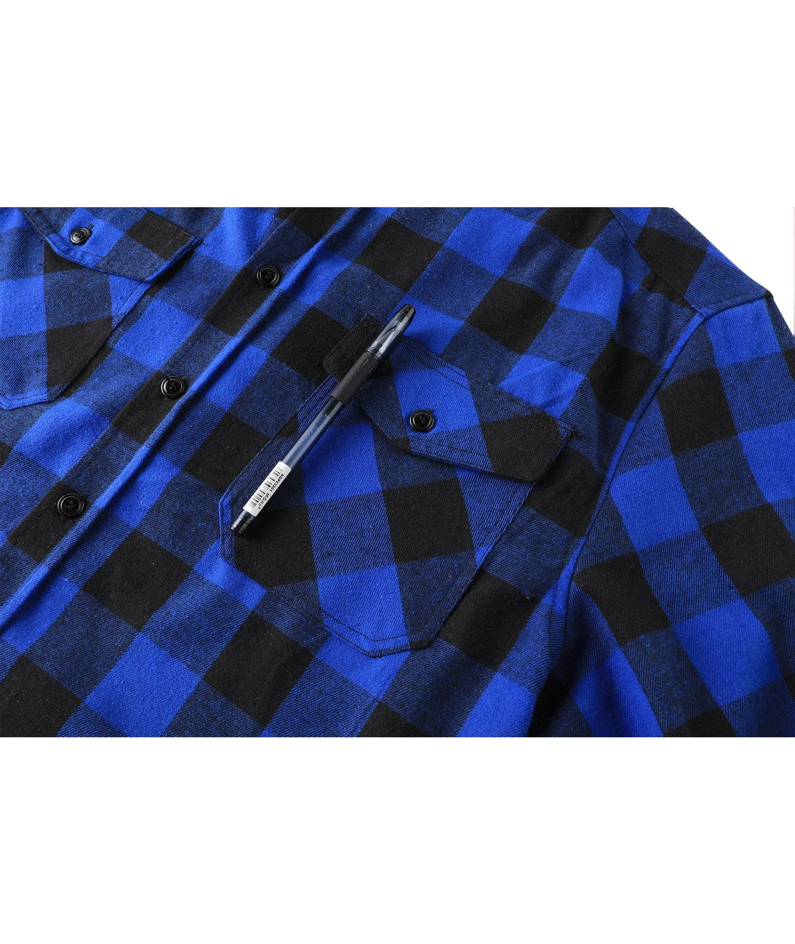 Men's Button Up Regular Fit Plaid Shirt-ZPK006183