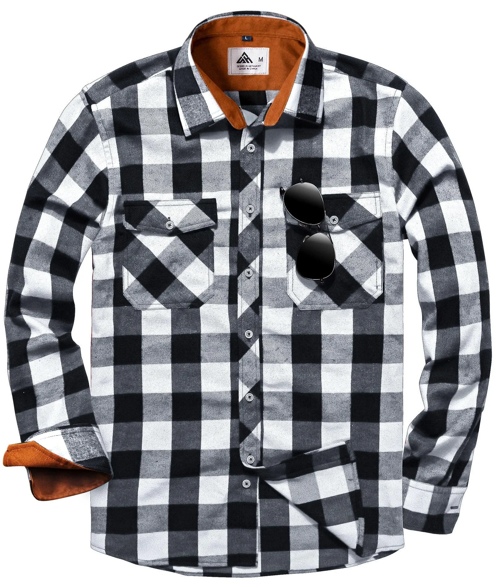 Men's Casual Button Up Classic Plaid Shirt-ZPK006237