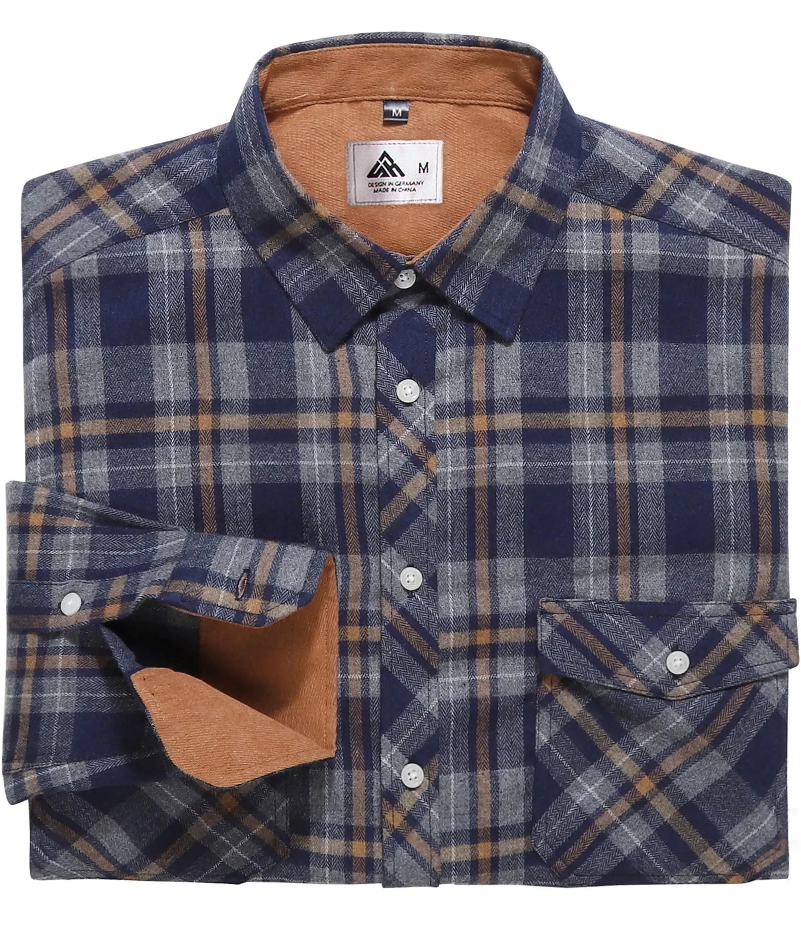 Men's Casual Button Up Classic Plaid Shirt-ZPK006237