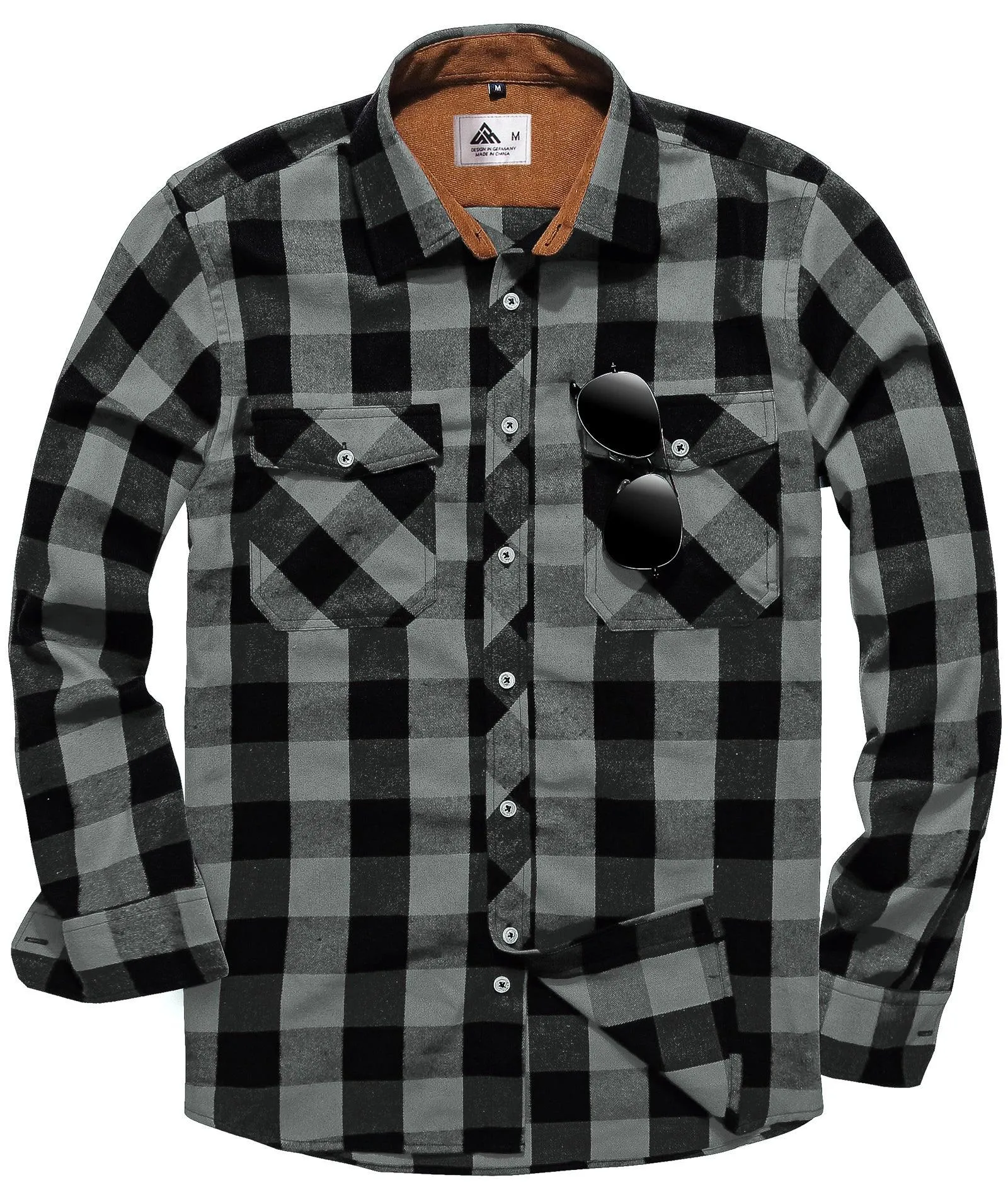 Men's Casual Button Up Classic Plaid Shirt-ZPK006237