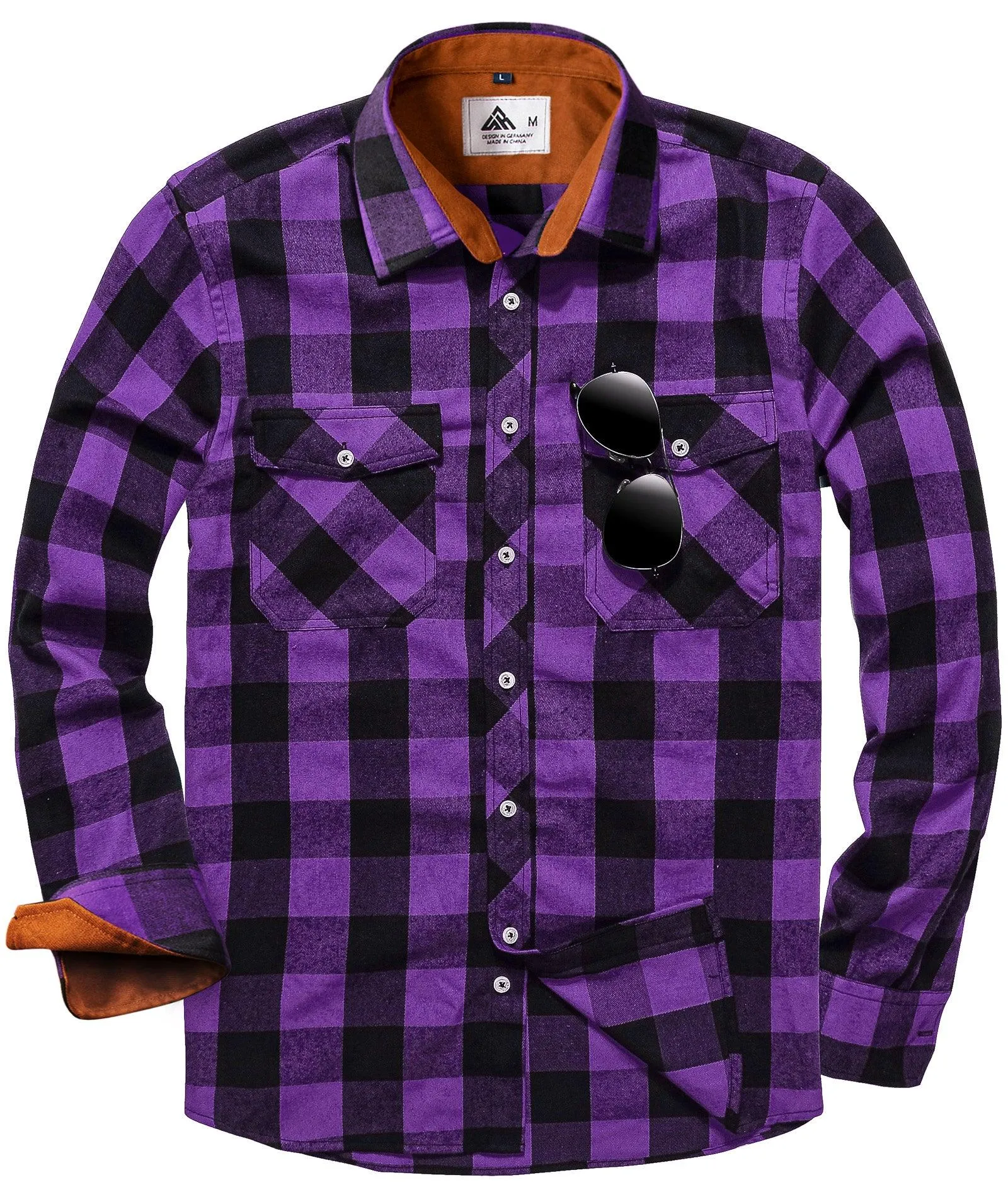 Men's Casual Button Up Classic Plaid Shirt-ZPK006237