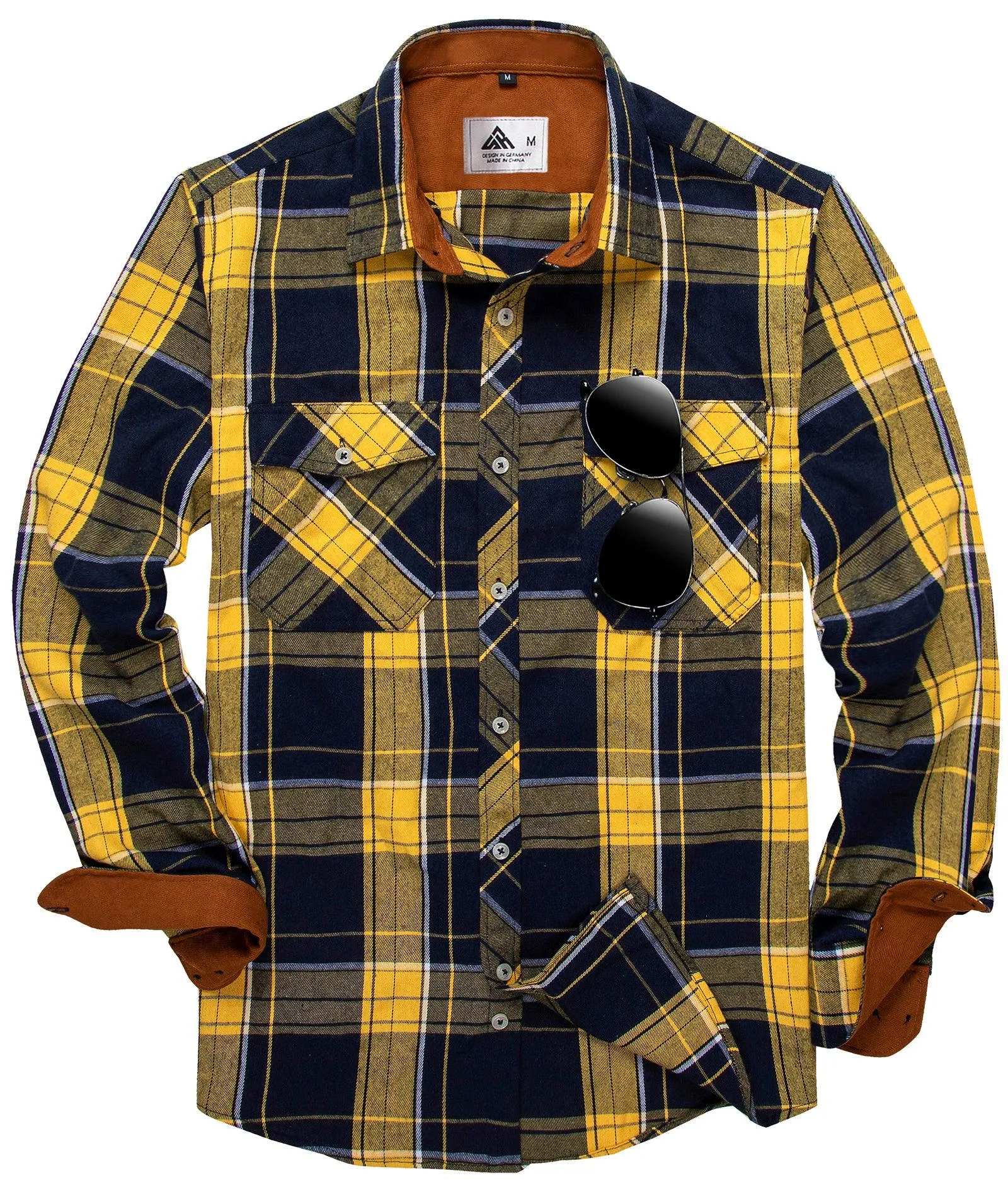 Men's Casual Button Up Classic Plaid Shirt-ZPK006237