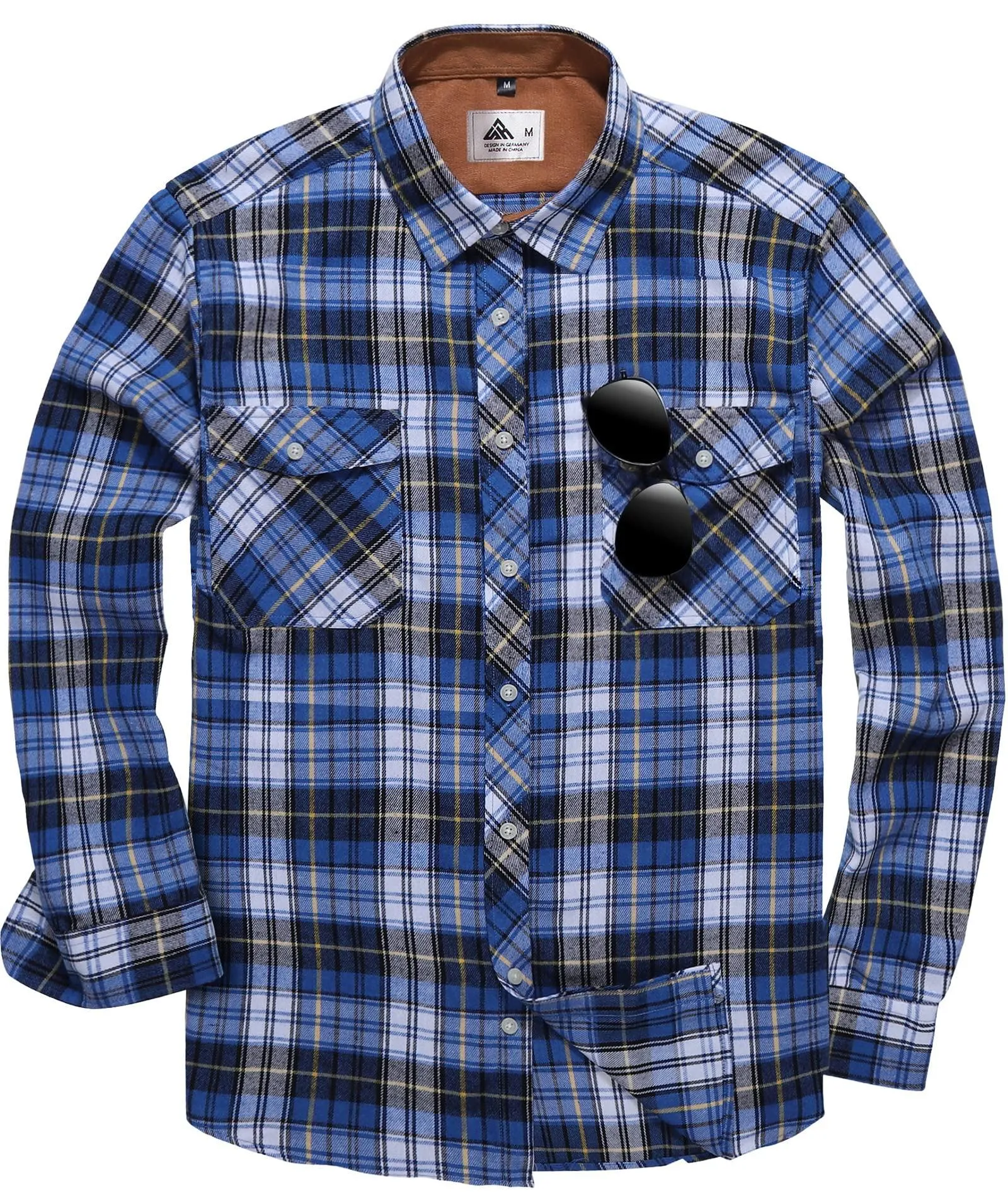 Men's Casual Button Up Classic Plaid Shirt-ZPK006237