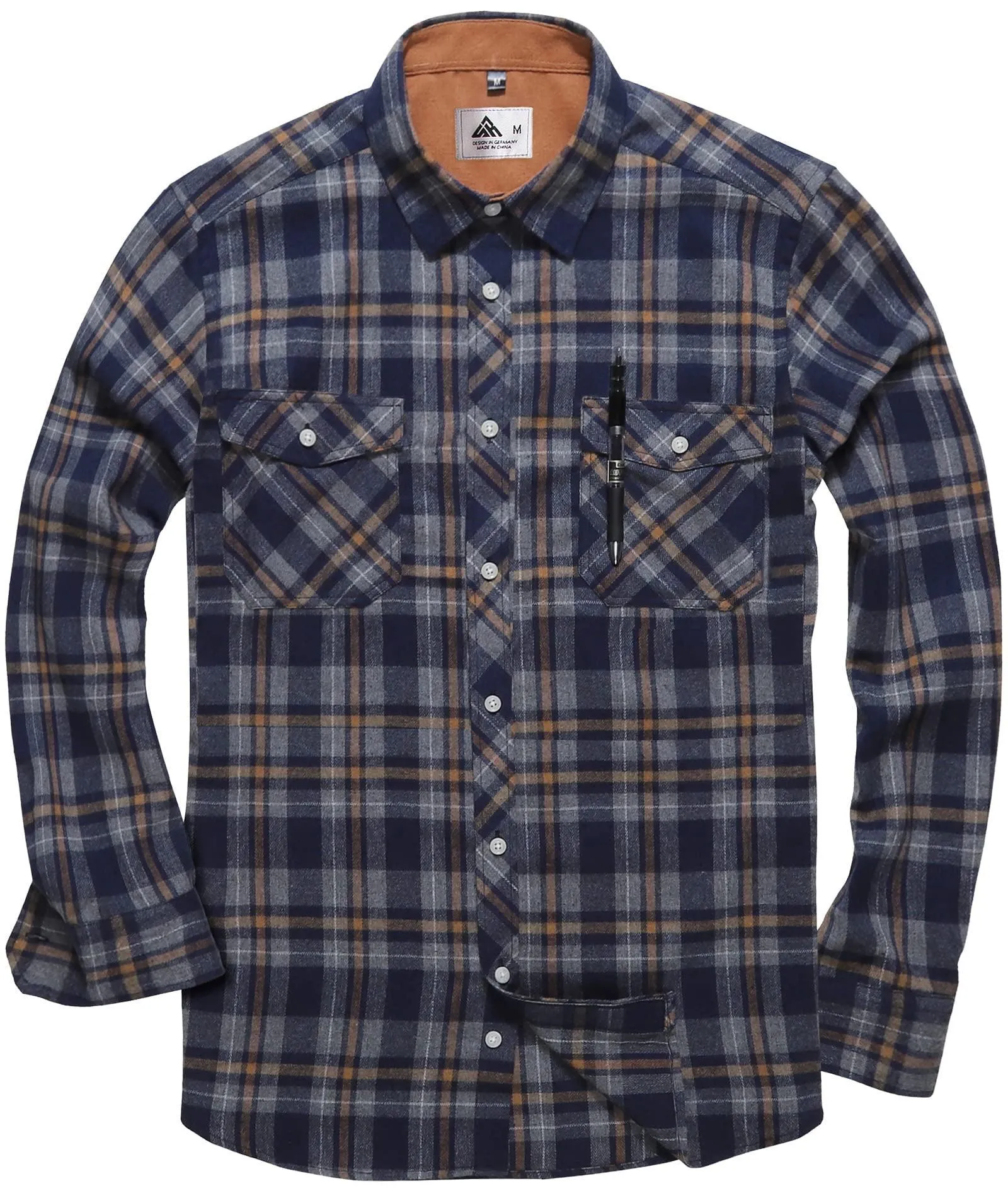 Men's Casual Button Up Classic Plaid Shirt-ZPK006237