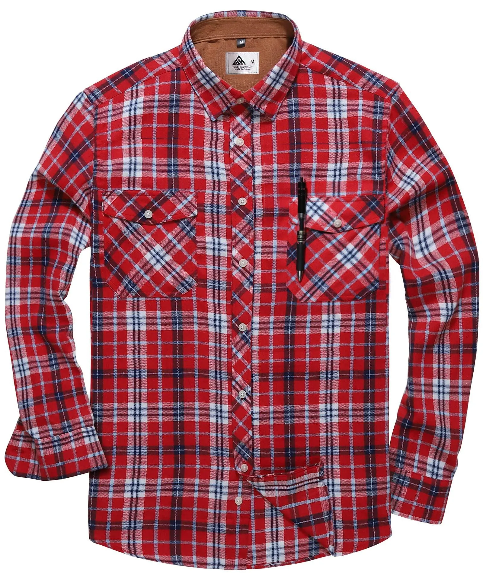 Men's Casual Button Up Classic Plaid Shirt-ZPK006237