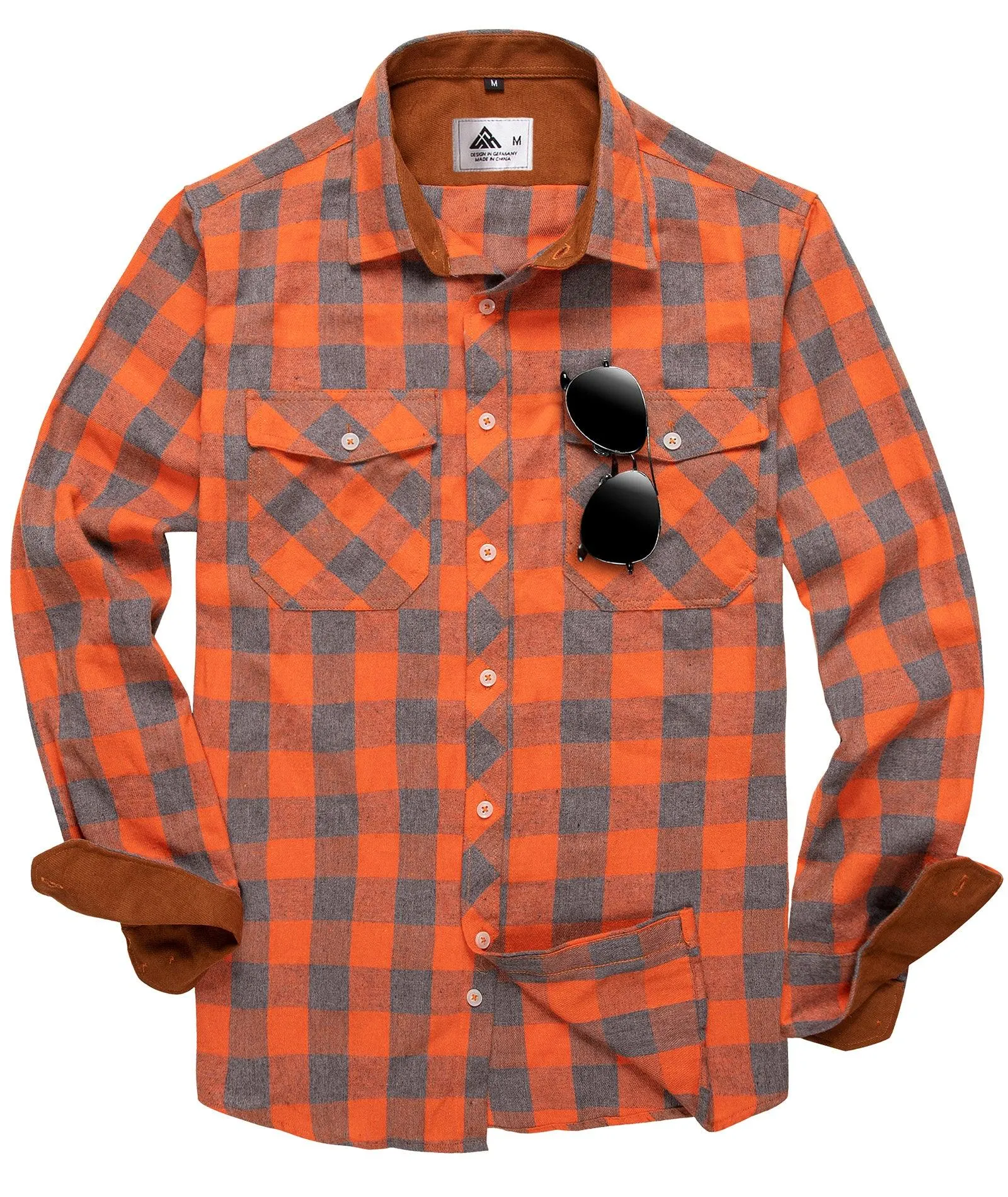 Men's Casual Button Up Classic Plaid Shirt-ZPK006237