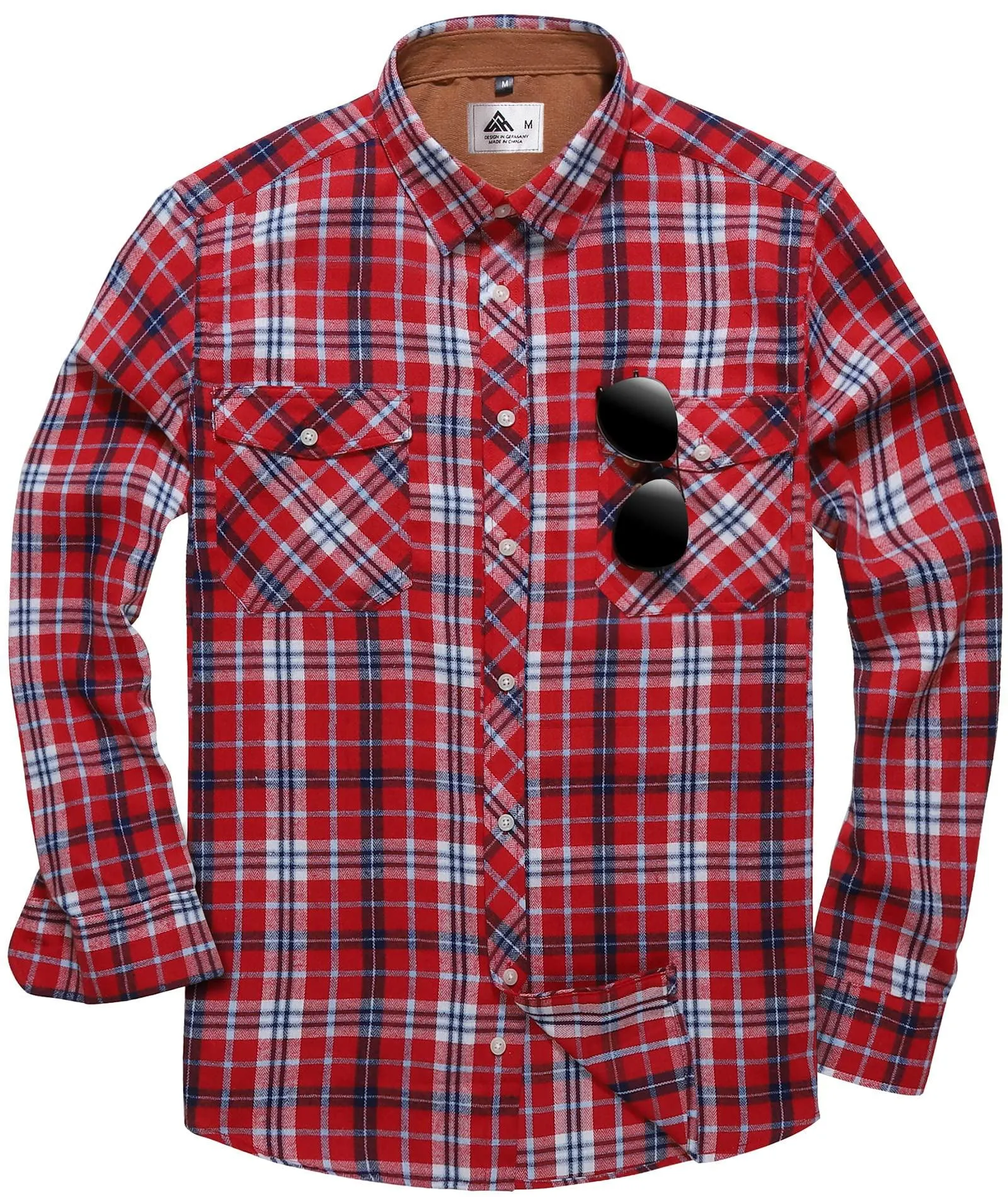 Men's Casual Button Up Classic Plaid Shirt-ZPK006237