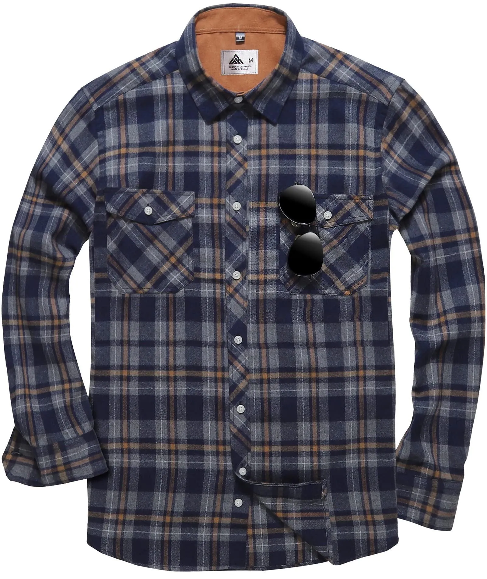 Men's Casual Button Up Classic Plaid Shirt-ZPK006237