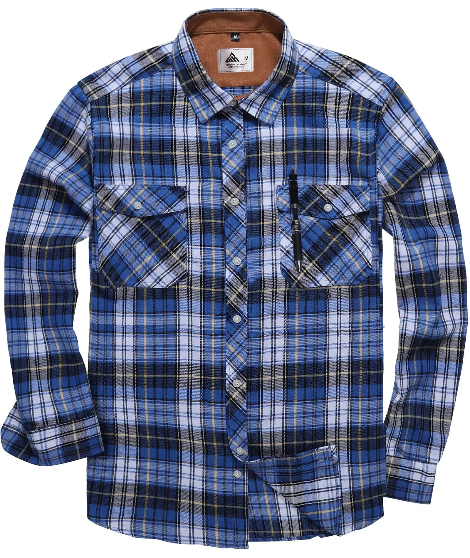 Men's Casual Button Up Classic Plaid Shirt-ZPK006237